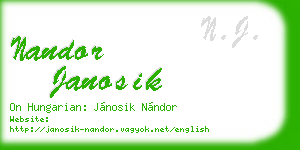 nandor janosik business card